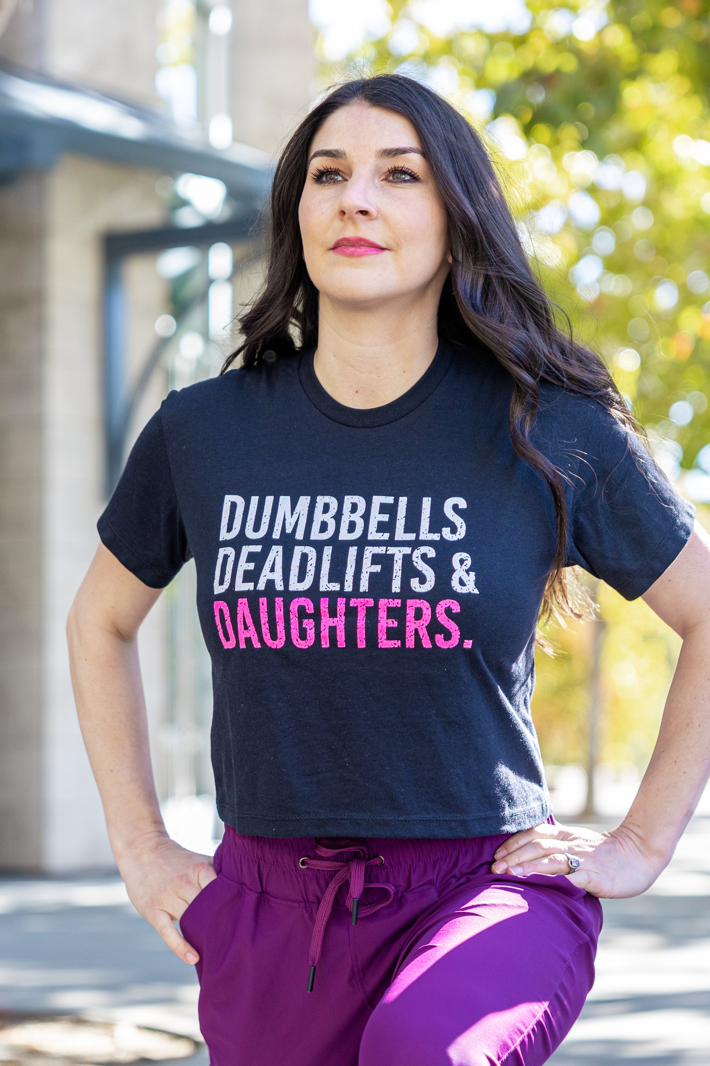 Dumbbells Deadlifts & Daughters Crop (Girl Mom)