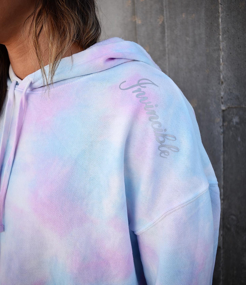 Invincible Cropped Women's Hoodie (Cotton Candy)