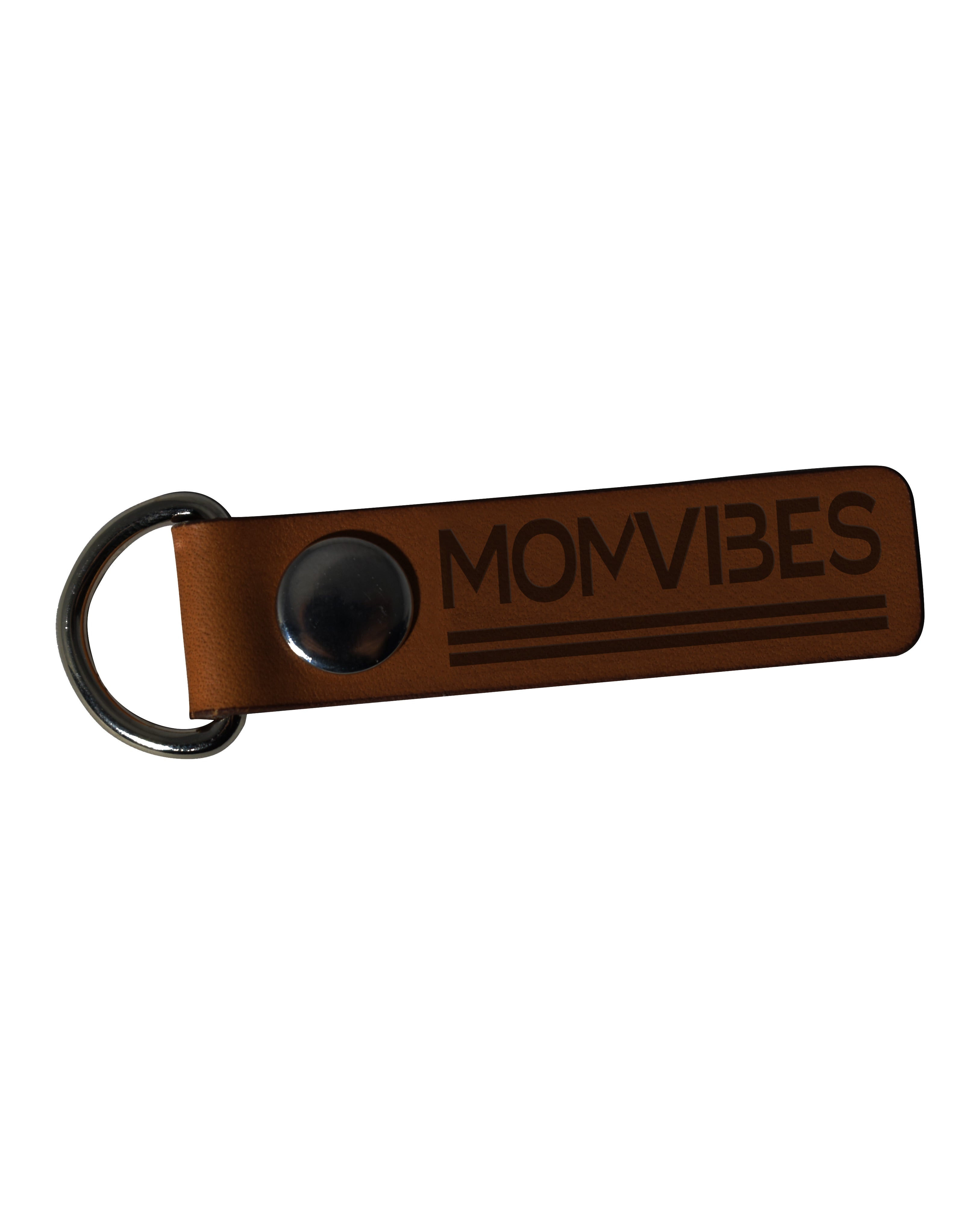 MomVibes Leather Keychain (Brick)