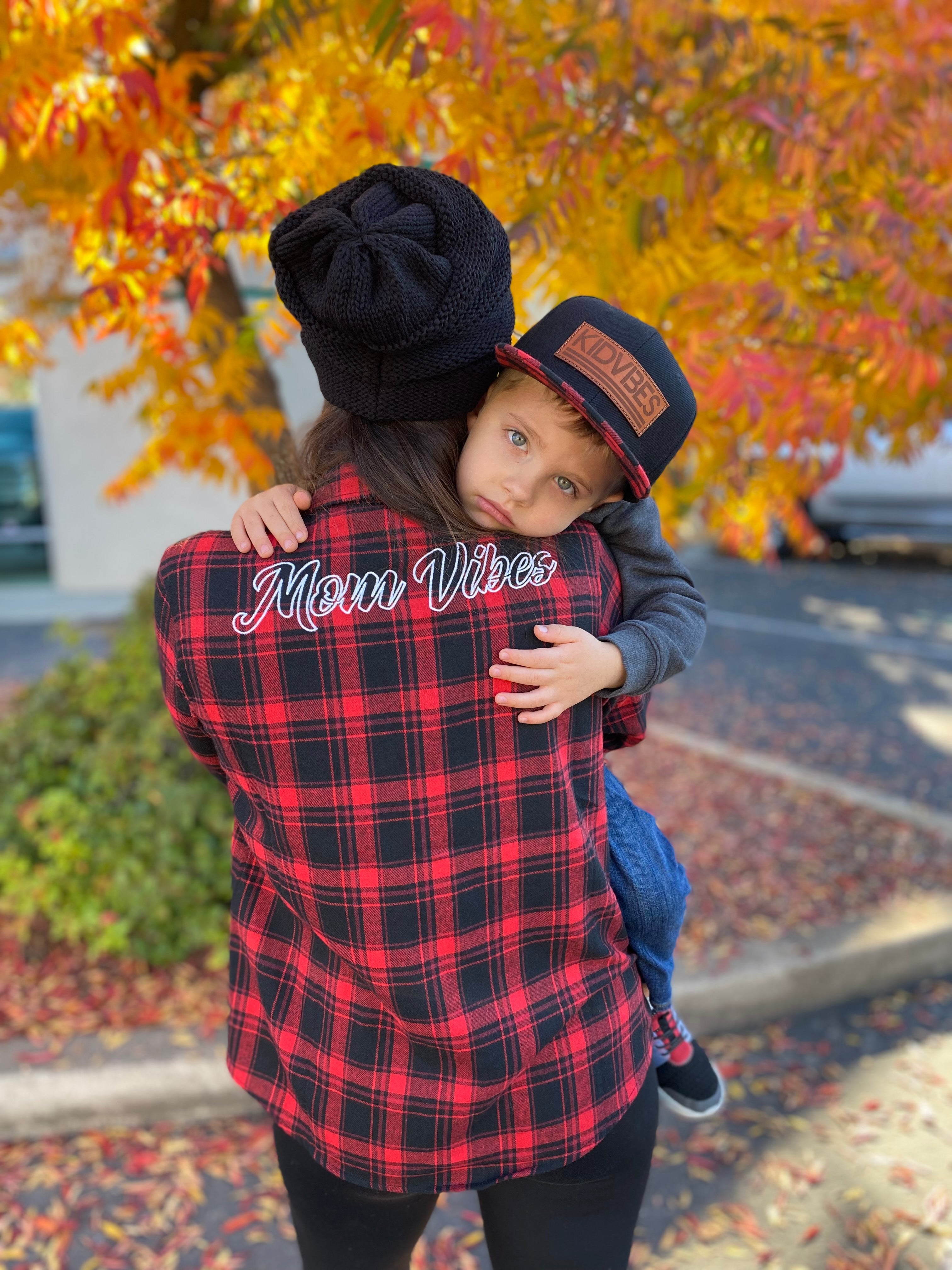 MomVibes Buffalo Plaid Button Down Flannel