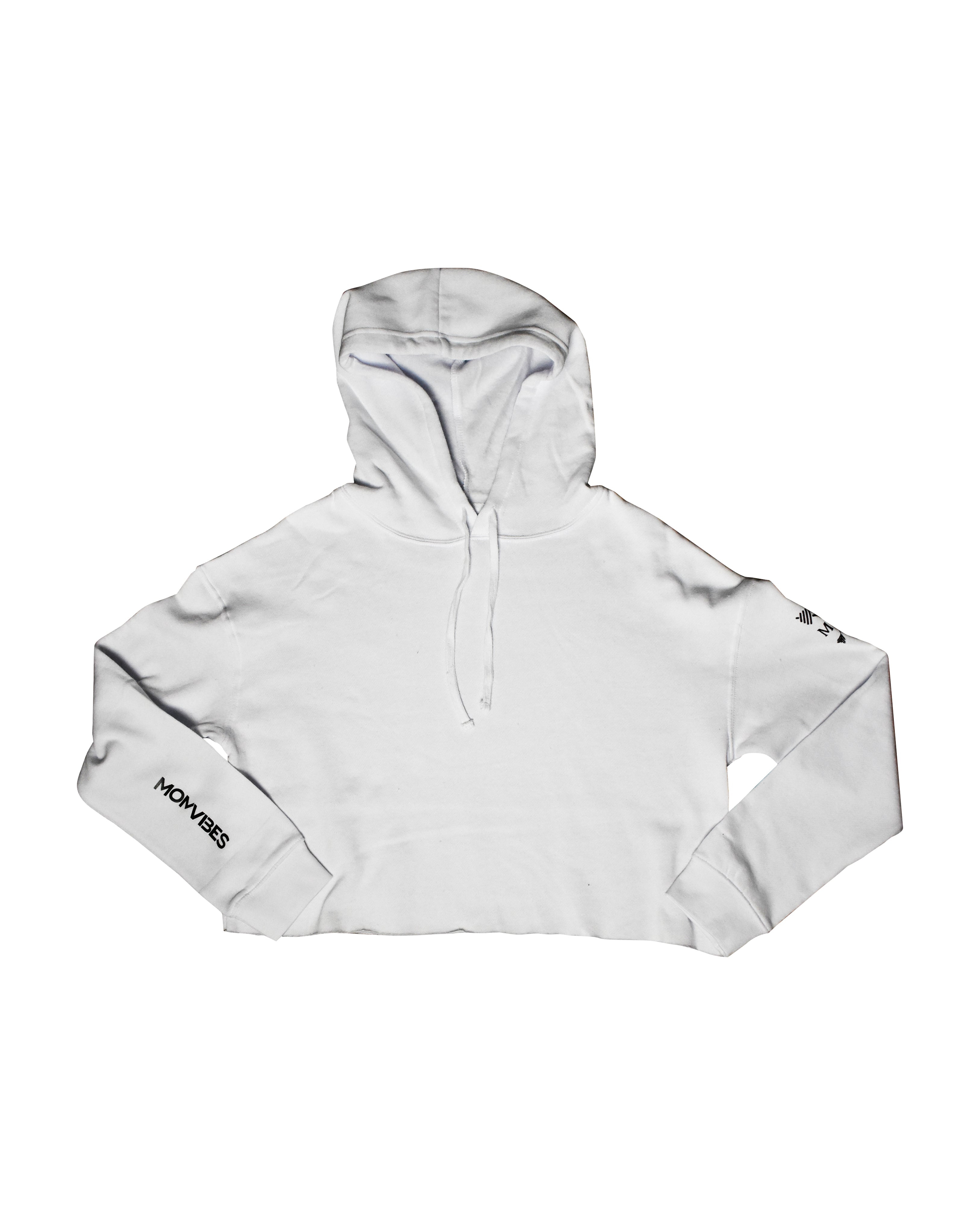 MomVibe Cropped Women's Hoodie (Ice White)