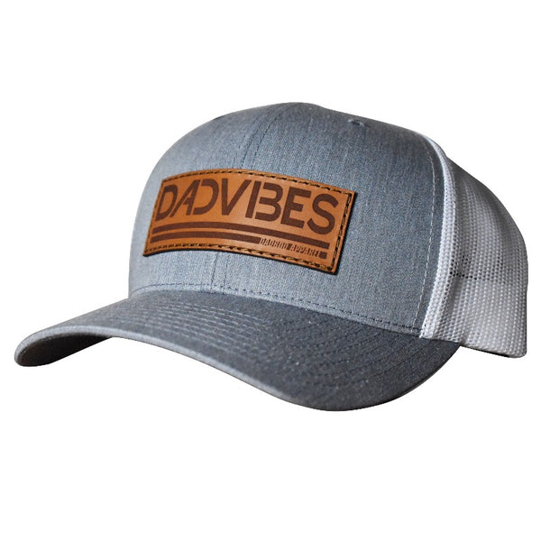 DadVibes Classic - Curved Bill Trucker Snapback (Heather Grey/White Mesh)